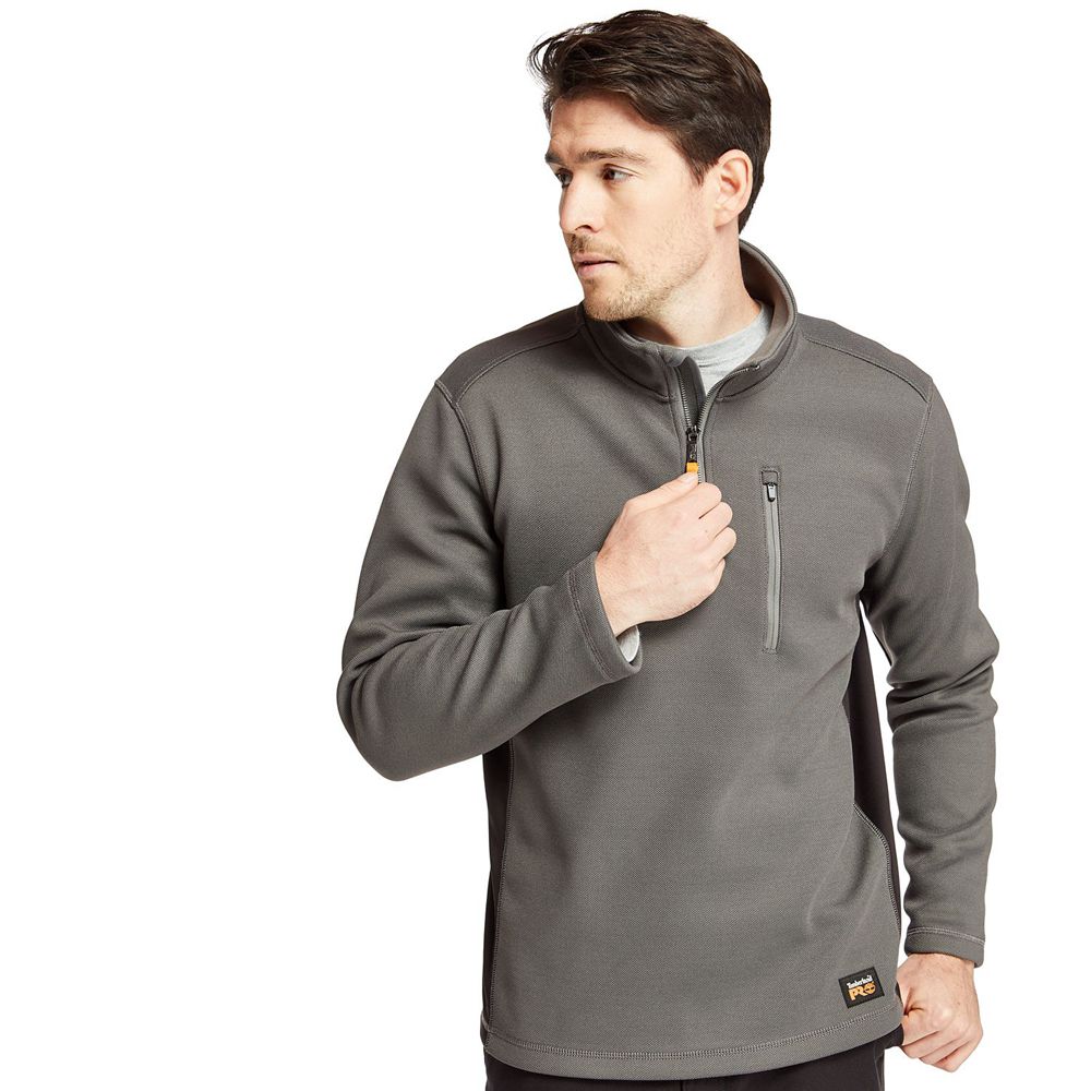 Timberland Φουτερ Ανδρικα Βαθυ Γκρι - Pro® Studwall Quarter-Zip Textured Fleece - Greece 0126793-TW